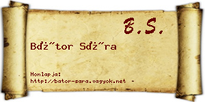 Bátor Sára névjegykártya